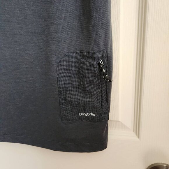 Athletic Works Pocket Tee Size S Grey w/ Zipper Storage Pocket - Picture 7 of 9